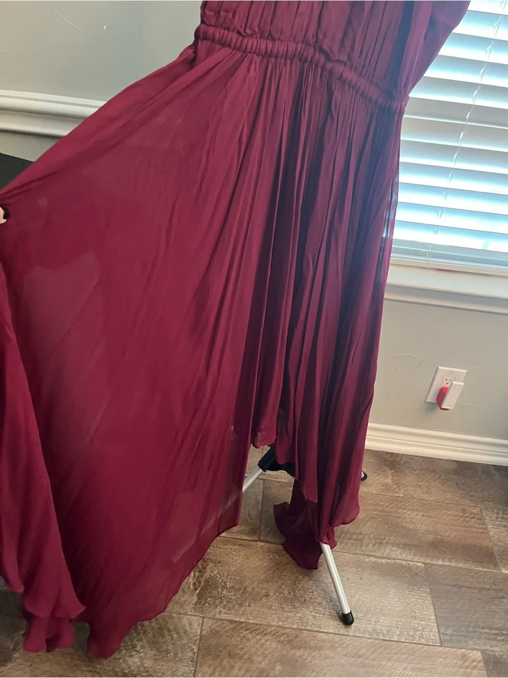 Michael Kors Sleeveless V-Neck Maxi Dress in Wine